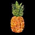 Real pineapple. triangulation design on blackbackground Royalty Free Stock Photo