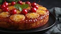 Pineapple Upside Down Cake With Cherries Royalty Free Stock Photo