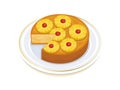 Pineapple Upside-Down Cake vector illustration