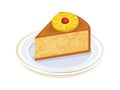 Pineapple Upside-Down Cake vector illustration