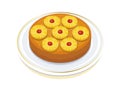 Pineapple Upside-Down Cake vector illustration