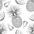 Pineapple vector seamless pattern