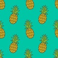 Pineapple.Vector seamless pattern Royalty Free Stock Photo