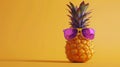 The Pineapple with Sunglasses.AI generated image Royalty Free Stock Photo