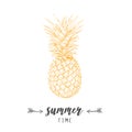 Pineapple yellow skech. Letitering summer