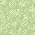 Pineapples with blue and dots background seamless pattern.