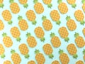 Pineapples on blue food background