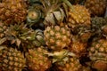 Pineapples in the market, Close-up of pineapple