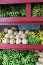 Pineapples and other fruits for sale at a roadside stand on Maui Royalty Free Stock Photo