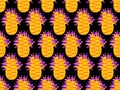 Pineapples seamless pattern. Creative background. Vector Royalty Free Stock Photo