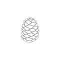 Pinecone icon, logo, emblem. vector illustration. line style. eps10