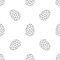 Pinecone icon, logo, emblem. vector illustration. line style. seamless pattern Royalty Free Stock Photo