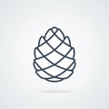 Pinecone Line Icon Vector