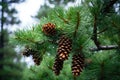 a pinecones on a tree