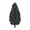 Pineof cone vector icon.Black vector icon isolated on white background pine of cone. Royalty Free Stock Photo