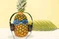 fun pineapple with summer mood Royalty Free Stock Photo