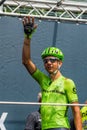 Pinerolo, Italy May 27, 2016; Davide Formolo, Cannondale Team, to the podium signatures before the start of the hard mountain sta