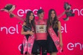 Pinerolo, Italy May 26, 2016; Steven Kruijswijk on the podium in pink jersey is the leader of the General Classification after fin