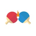 Ping pong battle isolated flat design