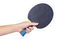 Ping-pong in hand isolated on white background Royalty Free Stock Photo