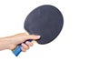 ping-pong in hand isolated on white background. copy space, template Royalty Free Stock Photo