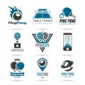 Ping pong icon set - 3