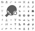 Ping pong icon. Sport illustration vector set icons. Set of 48 sport icons. Royalty Free Stock Photo