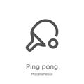 ping pong icon vector from miscellaneous collection. Thin line ping pong outline icon vector illustration. Outline, thin line ping Royalty Free Stock Photo
