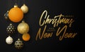 Ping pong Merry Christmas and Happy New Year luxury Sports greeting card. table tennis ball as a Christmas ball on background. Royalty Free Stock Photo