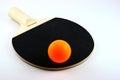 Ping pong paddle and ball Royalty Free Stock Photo