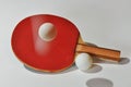 Ping Pong Paddle and Balls Royalty Free Stock Photo