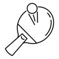 Ping pong paddle icon, outline style Royalty Free Stock Photo