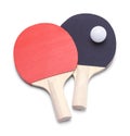 Ping Pong Paddles and Ball Royalty Free Stock Photo