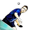 Ping pong player illustration Royalty Free Stock Photo