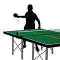 Ping pong player silhouette eight Royalty Free Stock Photo