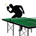 Ping pong player silhouette five