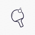 Ping pong racket and ball line icon. Royalty Free Stock Photo