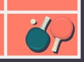 Ping pong racket with ball. Table tennis sport equipment poster vector illustration for table tennis day.Ping pong Royalty Free Stock Photo