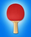 Ping-pong racket on blue gradient background 3d Royalty Free Stock Photo