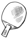 Ping pong racket doodle sketch. Table tennis paddle Royalty Free Stock Photo