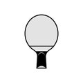 Ping pong racket. Sports equipment for athletes. Isolated on white background. Symbol, icon. Monochrome Illustration