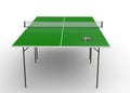 Ping - pong table with paddles and a ball on the table Royalty Free Stock Photo