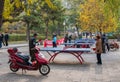 Ping-pong tables in a park