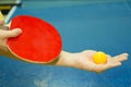 ping pong, Tabletennis in the hand