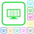 Ping remote computer vivid colored flat icons