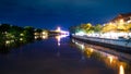 Ping River at night Scene in chiang mai , thailand