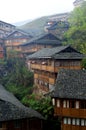 Wooden buildings in Ping'an Village, Longsheng, China Royalty Free Stock Photo