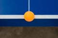 Pingpong ball hits the edge of a pingpong table Royalty Free Stock Photo