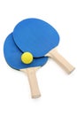 Pingpong paddles and ball Royalty Free Stock Photo