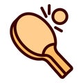 Pingpong racket icon outline vector. Table tennis